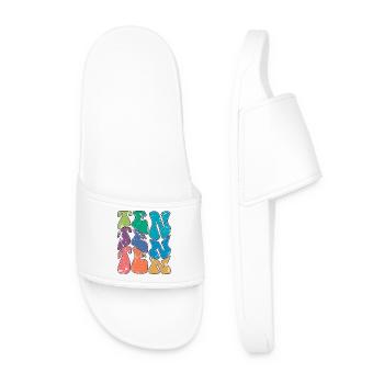 Retro 10 Years Old 10th Birthday Kids Boys Girls - Men’s Pool Sliders - white - Front