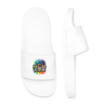 Hippie Gnomes Peace Tie Dye - Men’s Pool Sliders - white - Front