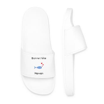 MAMIE. FÊTE DES MÈRES. BONNE FÊTE MAMIE. JE T'AIME - Claquettes Homme - blanc - Devant