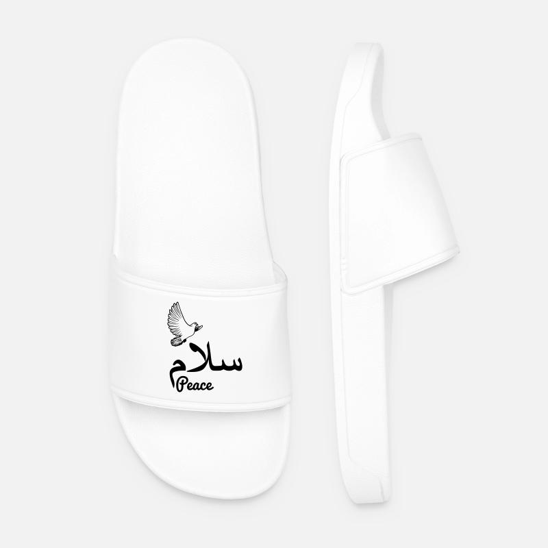 Arab peace with dove peace - Men’s Pool Sliders - white