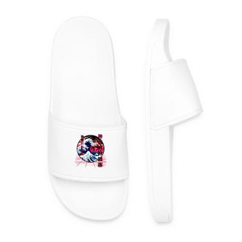 La grande vague de Kanagawa Retro Wave - Claquettes Homme - blanc - Devant