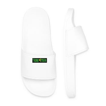 Think Green Leaf Pattern Logo - Men’s Pool Sliders - white - Front
