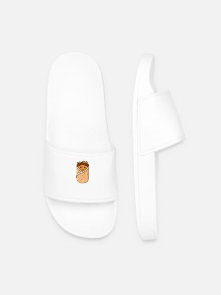 Döner Kebap Wrap Jufka Falaffel Design Kawaii - Ciabatte per il mare da uomo - bianco