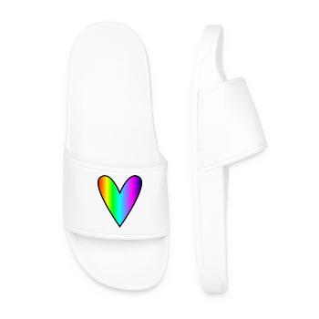 HEART. HEARTS. SAINT VALENTINE. LOVE. LOVE. COUPLE. - Men’s Pool Sliders - white - Front