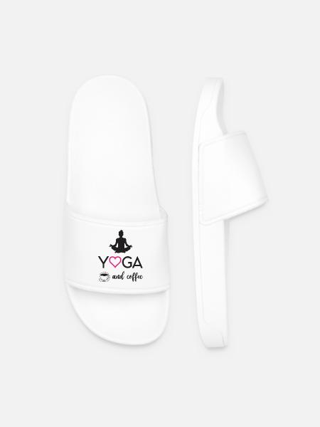 Yoga og kaffe - Badesandaler til mænd - hvid