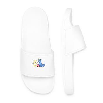 With Wolf - Children's Birthday 5 Years - Men’s Pool Sliders - white - Front