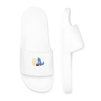 With Wolf - Children's Birthday 8 Years - Men’s Pool Sliders - white - Front