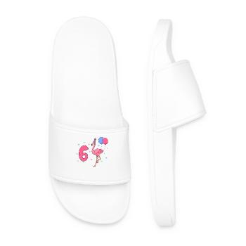 Avec Flamingo - Anniversaire Fille 6 ans - Claquettes Homme - blanc - Devant