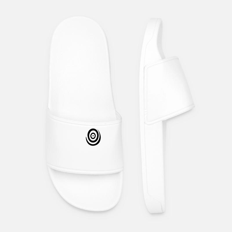 Minimalistisches Dart-Spiral-Design - Männer Badelatschen - Weiß