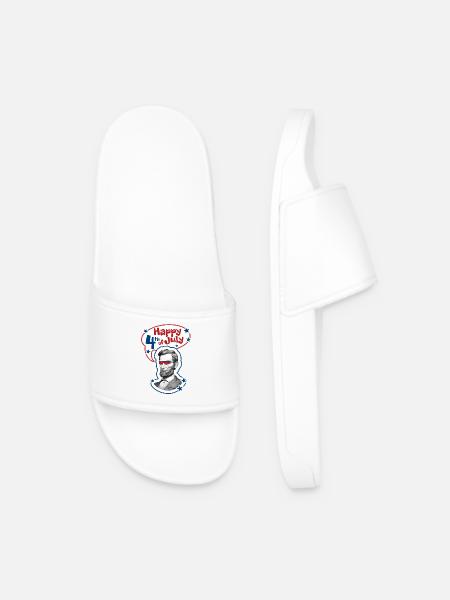 4-th July - Independence Day. If you love freedom. - Men’s Pool Sliders - white