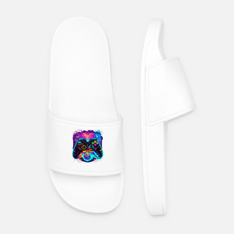 Power Graffiti Gaming Controller - Men’s Pool Sliders - white
