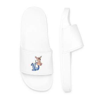 10th birthday motif kangaroo - ten years - Men’s Pool Sliders - white - Front