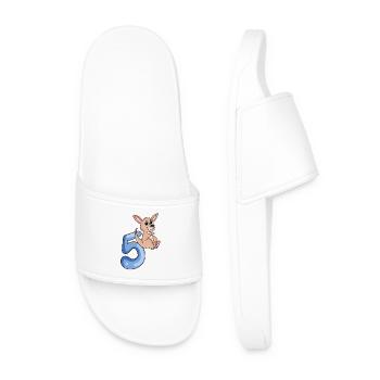 5ème anniversaire motif kangourou - cinq ans - Claquettes Homme - blanc - Devant