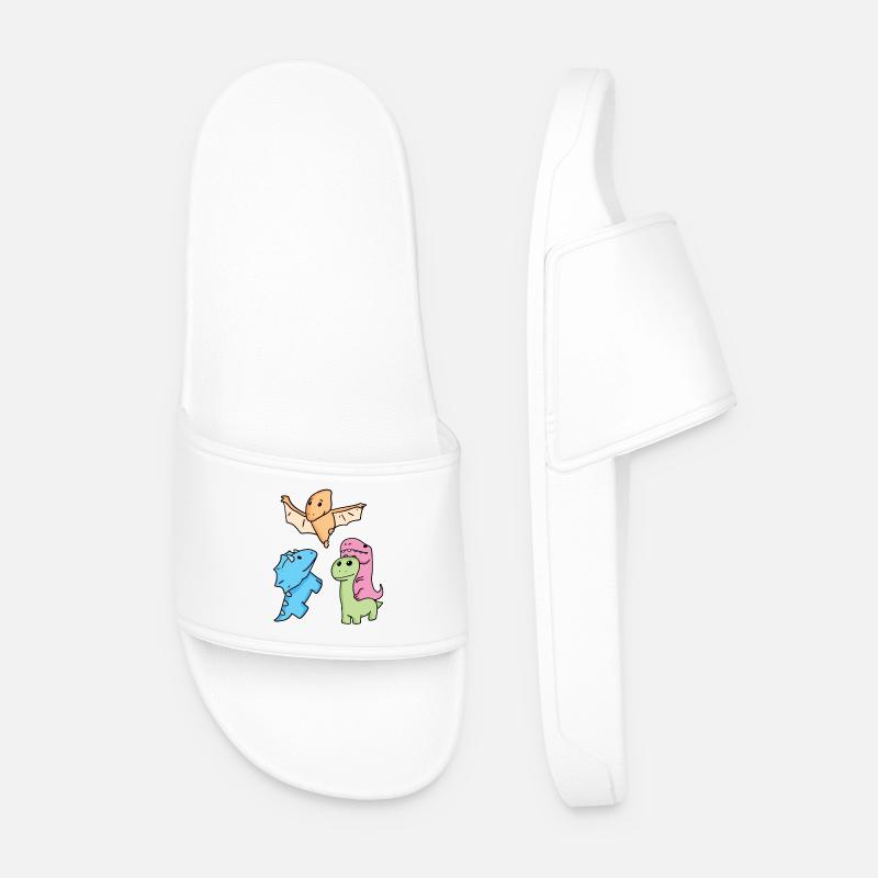 Dinosaur - Men’s Pool Sliders - white