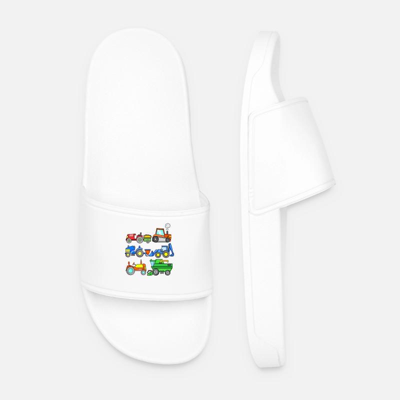 Construction site vehicles - Men’s Pool Sliders - white