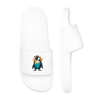 Cooler Pinguin mit Sonnenbrille und Jacke - Männer Badelatschen - Weiß - Vorne