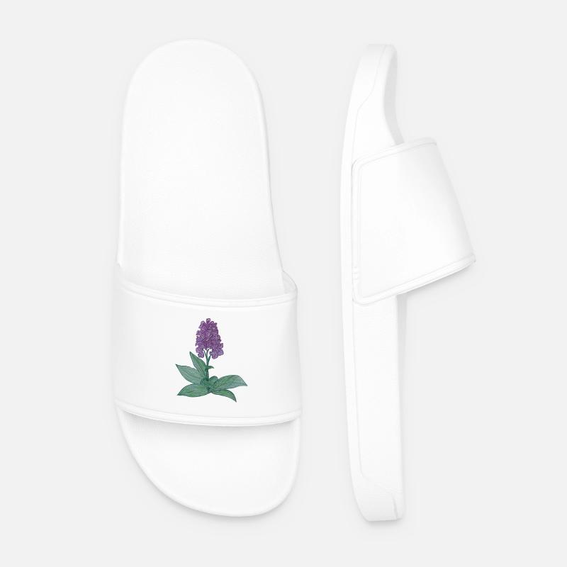 dänische Orchidee - Männer Badelatschen - Weiß