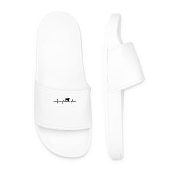 Cow Heartbeat Farmer Moo Pulse Farm Cadeau - Claquettes Homme - blanc - Devant