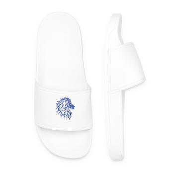 Majestic lion head silhouette - Men’s Pool Sliders - white - Front