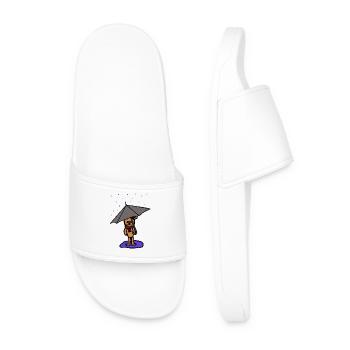 Teddy Bear, Severe Weather, Bear, Rain, Weather, October, Autumn - Men’s Pool Sliders - white - Front