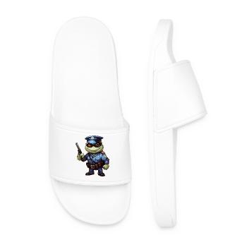 Police Turtle - Men’s Pool Sliders - white - Front