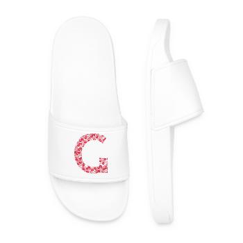 Letter G - kiss shirt - Men’s Pool Sliders - white - Front