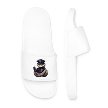 Snake Policeman - Men’s Pool Sliders - white - Front