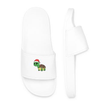 Turtle Christmas - Men’s Pool Sliders - white - Front
