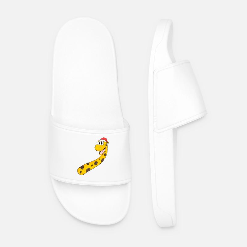 Giraffe Christmas - Men’s Pool Sliders - white