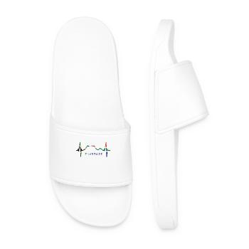 Cape Town Skyline Heartbeat South Africa Table Mountain - Men’s Pool Sliders - white - Front