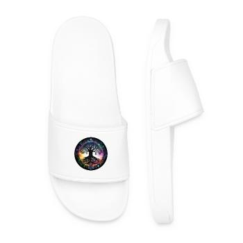 Arbre racine dans le cercle arc-en-ciel - Claquettes Homme - blanc - Devant