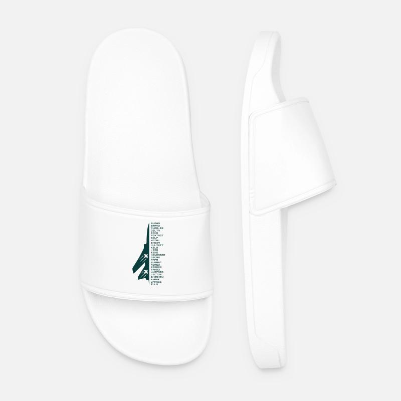 Buchstabieralphabet - Männer Badelatschen - Weiß