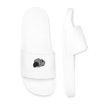 Crow Family - Crow with Baby - Men’s Pool Sliders - white - Front