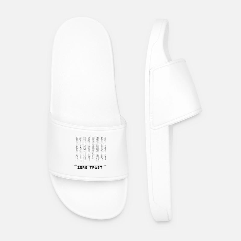 Code binaire Zero Trust - Claquettes Homme - blanc