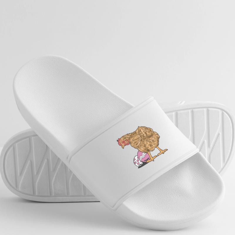 Chicken, Poultry, Poultry, Eggs, Egg, Easter, Easter Egg Men’s Pool Sliders