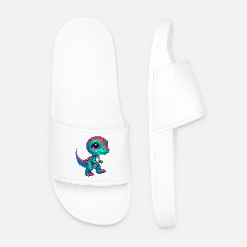 Dinosaur - Men’s Pool Sliders - white