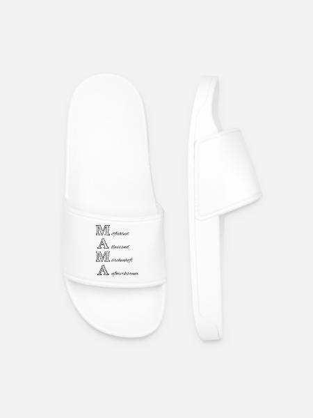Mom, Dialect, Best Mom, Mother's Day - Men’s Pool Sliders - white