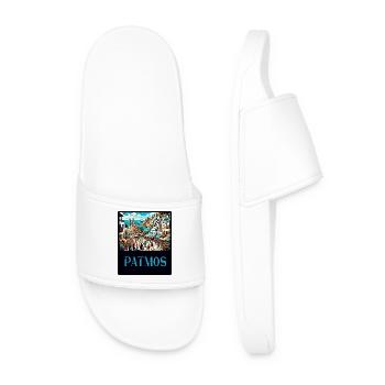 Design paradisiaque de Patmos en Grèce - Claquettes Homme - blanc - Devant