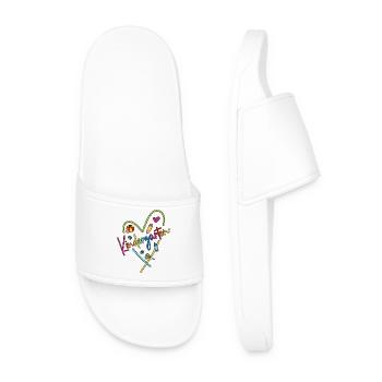 Jardin d’enfants coeur coloré adieu Kita dire merci - Claquettes Homme - blanc - Devant