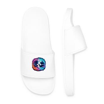 Stock market trading bull vs. bear - Men’s Pool Sliders - white - Front