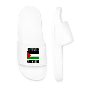 I stand with palestine - Men’s Pool Sliders - white - Front