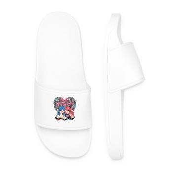 Best girlfriends pink heart - Claquettes Homme - blanc - Devant