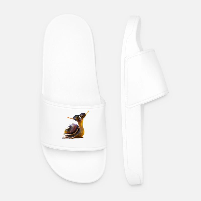 Snail Vineyard Snail Shell Snails - Men’s Pool Sliders - white