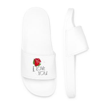 i love you Liebe Rose - Männer Badelatschen - Weiß - Vorne