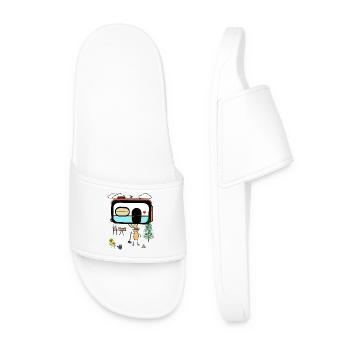 Peanut Camping Caravan Holiday Holiday Nut - Men’s Pool Sliders - white - Front
