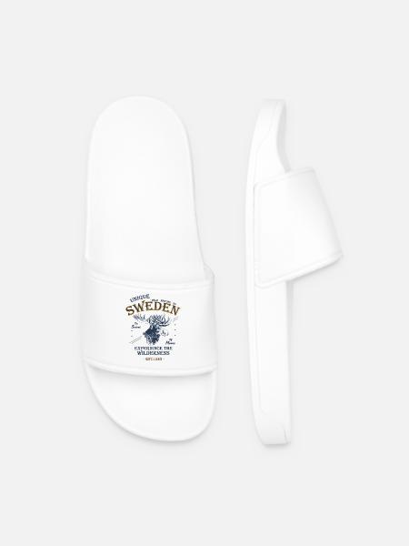 Sweden - Unique wild Nature of Sweden - Men’s Pool Sliders - white