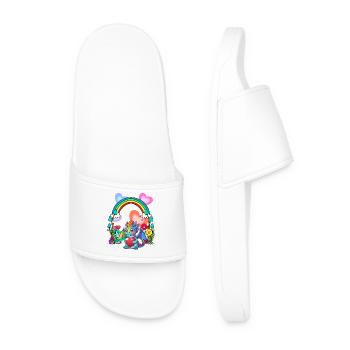 Rainbow Dragon Dragon Heart Birthday Kids - Men’s Pool Sliders - white - Front