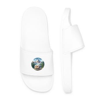 Camping Camper Caravan - Men’s Pool Sliders - white - Front