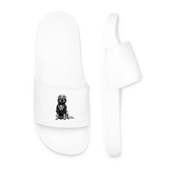 Funny German Golden Retriever Chill Out Dog - Men’s Pool Sliders - white - Front