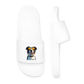 Border Collie Dog Lover Puppy Cute Collies - Men’s Pool Sliders - white - Front